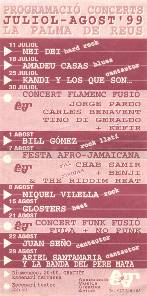 Concert a La Palma de Reus, agost de 1999