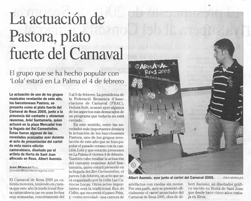 Recull de premsa. 15 de desembre de 2004. Diari de Tarragona.