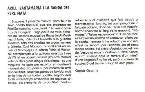 Recull de premsa. Juny de 1999. 