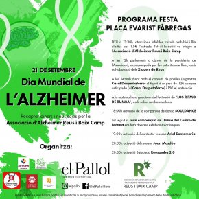 Cartell de les activitats del Dia Mundial de l'Alzheimer reus